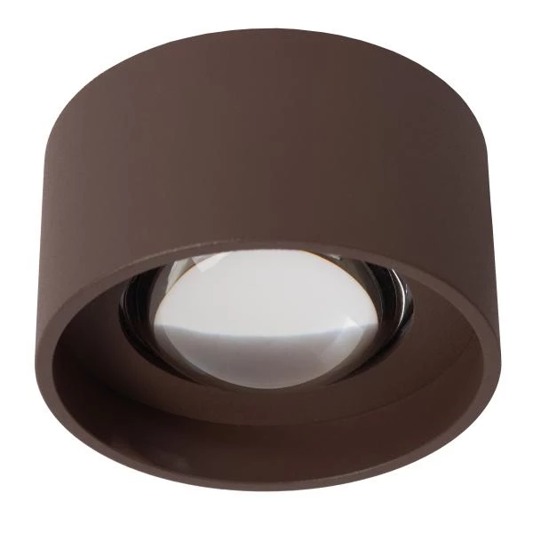 Lucide LENZ - Spot plafond Intérieur/Extérieur - Ø 11 cm - LED - 1x8W 2700K - IP54 - Rouille - éteint